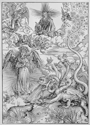Cena apocalíptica, do &39;Apocalipse&39; ou &39;As Revelações de São João o Divino&39;, pub. 1498